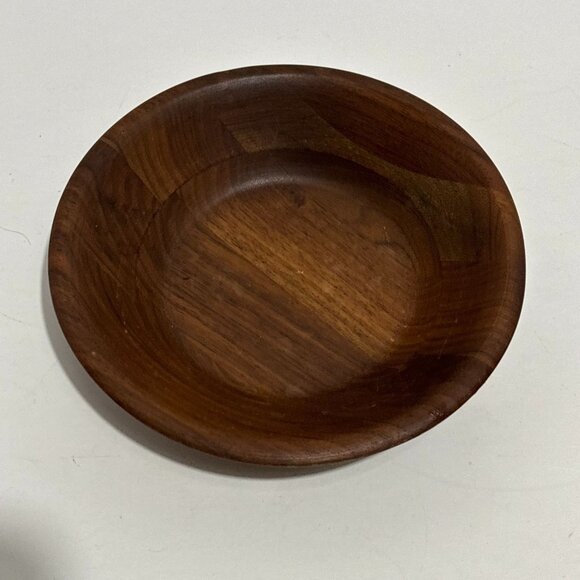 Vintage Handcrafted Wooden Serving Set Bowls Trays Dipper Dark Brown 5 Piece - Picture 15 of 16